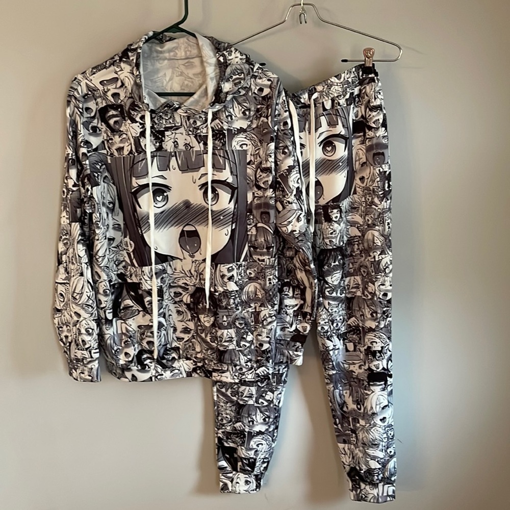Ahegao anime sweat pant two piece suit